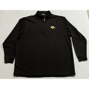 Vantage University of IOWA HAWKEYES 1/4 Zip Mens XL Sweater BLACK